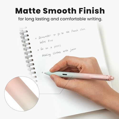 Image of WRITECH Gel Pens Fine Point: 0.5mm Black Ink Retractable 4ct Smooth Writing No Bleed with Aesthetic Gradient Color Pen Barrel for Journaling Note Taking Sketching