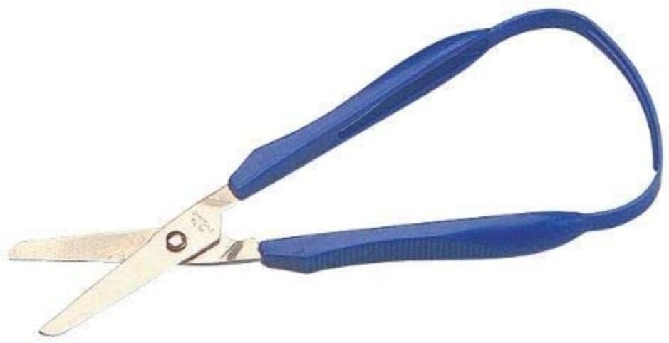Sammons Preston Easi-Grip Nożyczki z okrągłą końcówką, ostrze 4,4 cm, oburęczne, niebieskie, długość 11,4 cm, idealne dla dzieci, osób starszych, niepełnosprawnych, rękodzieła, cięcia tkanin, nici lub