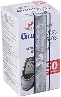 Dr. Morepen BG-03 Blood Glucose Test Strips, 50 Strips (Black/White)(Only Strips, No Glucometer)