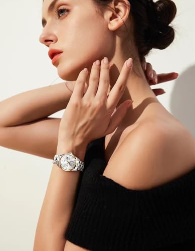 Image of OUPINKE Automatic Watch for Women Self-Winding Luxury Original Ladies Watch | Skeleton Mechanical Diamond Gold /Black /Sliver 24 Hours Gift Wrist Watches