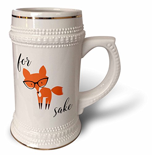 Taza Fox Sake-Stein de 3dRose blanca con capacidad de 623 ml 3