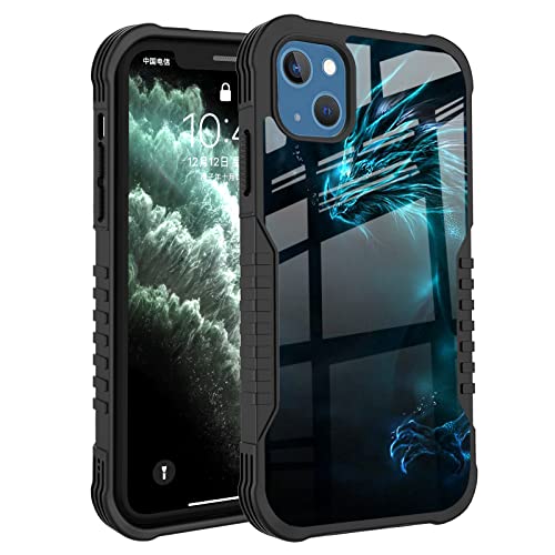Coque iPhone 14 Motif Dragon Bleu Robuste pour Activités Extérieures et Sport