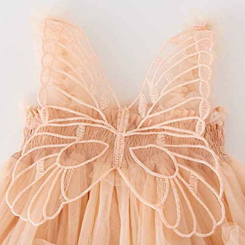Toddler Girls Tulle Dress Sleeveless Princess Dress with Butterfly Elegant Strap Mesh Fluffy Flower Casual Tutu Dresses3