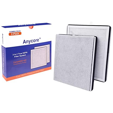 Anycore For Purezone Filter Replacement Compatible with Pure Enrichment PureZone Air Purifier PEAIRPLG #PEAIRFIL, 3-in-1 H13 Grade True HEPA, 2-Pack Cover