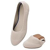 poemlady Women’s Ballet Flat Shoes Dress Knit Round Toe Slip On Ballerina Walking Flats Shoes for Woman Casual Comfort Soft 5.5