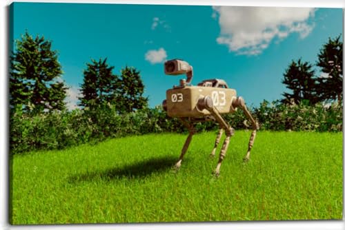 Robotic Dog Security Camera Canvas Wall Art 20x30