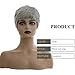OYM HAIR Short Ombre Gray Pixie Haircut Wig with Bangs Glueless Layered Wig Wavy Pixie Cut Wigs Grey to Black Wigs for Women Grey Color