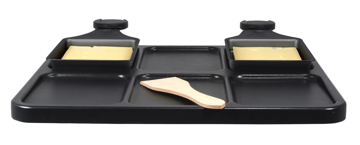 Kisag Raclette Platte 30×25 cm, Raclette 6 Personen mit Antihaft‑Aluminiumguss, für Kisag Rechaud PowerFire & LongFire, ideal für Fleisch, Gemüse & Käse‑Raclette, ohne Raclette Pfännchen