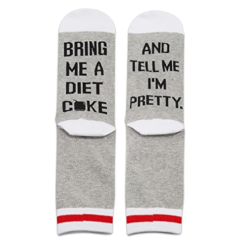 TSOTMO 2 Pairs Drinks Gift Drinker Gift Bring Me a drink And Tell I'm Pretty Novelty Socks for Drinks Lover
