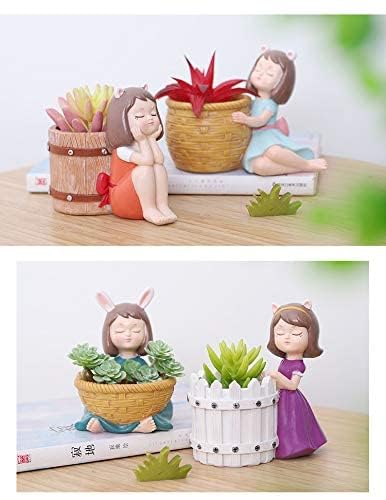 CRAFTIFY Small Size Cute Pack of 4 Girls with Basket Shape Stylish polyresin Pot (Best for Indoor Decorative Piece, Artificial Plants, Succulent/Small Plants)(Pack of 4) Without Plant (B0D7S6HW4V) Amazon Price History, Amazon Price Tracker