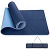 Sportout Yogamat, antislip, yogamat, gymnastiekmat, golfstructuur en optimale bekleding, fitnessmat met draagriem, sportmat voor alle soorten yoga, pilates, afmetingen: 182 x 60 x 0,6 cm