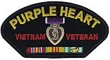 12,7 x 6,3 cm. Bestickter Aufnäher mit violettem Herz, Vietnam-Kriegsarzt, 12,7 cm, PPMpurpleveit