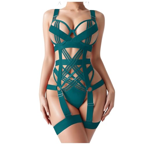 Ensemble lingerie deux pièces et ceinture porte-jarretelles sangles