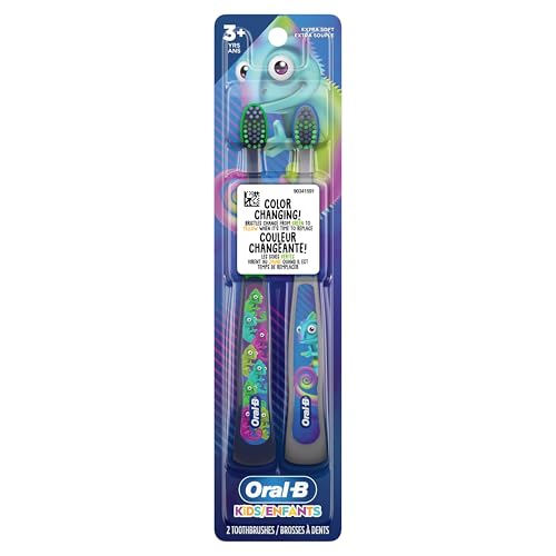 Oral-B Kid's Manual Toothbrush with Extra Soft Color Changing Bristles for Ages 3+, 2 Count - image 5