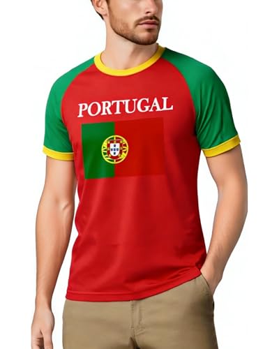 CQF Portugal Shirts for Men Portuguese Flag T-Shirt Portugal Soccer Fan Tees 2026 Soccer Event Tops
