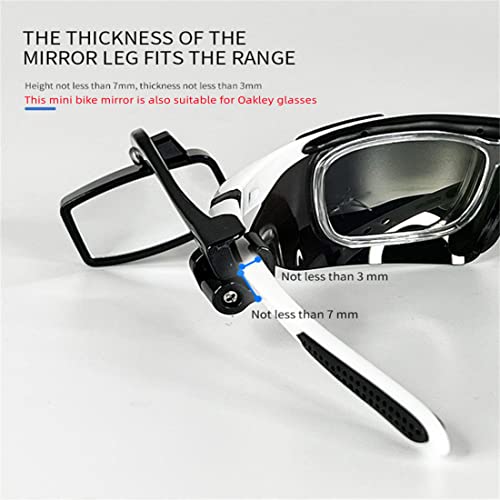 Catorlen Bike Goggles Rearview Mirror 360 Degree Adjustable Rotatable Lightweight Wide Angle Bicycle Eyeglasses/Bike Helmet Mirror Cycling Eyeglass Accessories (Not Included Glasses) #TOP1