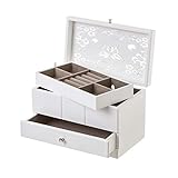  Joyero con Bandeja de Madera Blanco provenzal para Dormitorio Vitta - LOLAhome