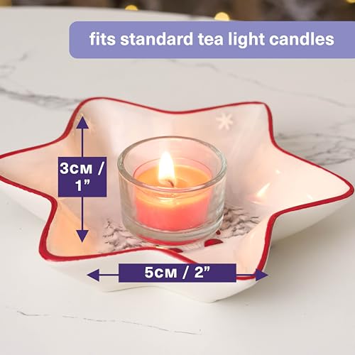MATANA 24 Tea Lights Candle Holder (1.3 x 2 Inches) - Clear Glass Candle Holder Bulk Pack for Romantic Dinner, Engagement, Wedding Centerpieces, Anniversary, Home Spa, Parties, Home Decor