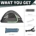 Golabs CT1 2 Person Camping Tent, Easy Set Up in 3 Mins, PU1500mm Waterproof w/Mesh Top & Door with Ventilation, Lightweight 4.4lbs Portable Family Tent with Carry Bag &Interior Storage Pockets &Hook