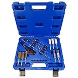 UTMALL 19 PCS Universal Injector Seat Cleaning Set Diesel Engines Injector Seat Cleanner Brush Kit with Drivers (19pc Injector Seat Cleanner Brush Kit)