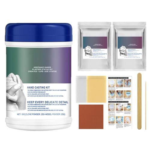 Bkljkf 3D Handabdruck Set, Handabdruck Set für Paare, Gipsabdruck Hände,...