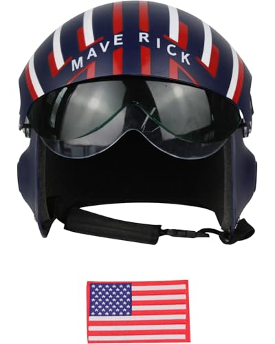 Studio Halloween Adults Deluxe Navy Blue Maverick Jet Pilot Helmet Costume Accessory