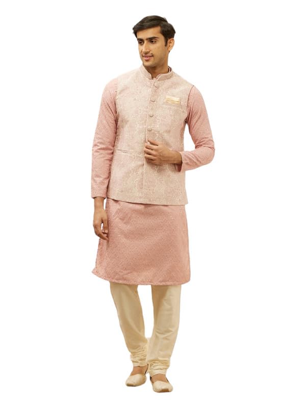 manyavar Men's Self Design Jacket (JACKET ONLY)-picture-26