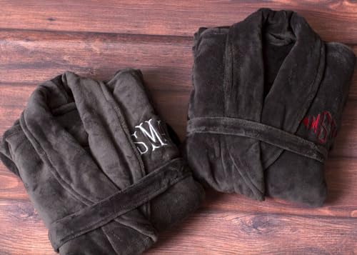 Personalized Bathrobe Custom Birthday Gift Cozy Fleece Bathrobe Men's Exclusive Monogrammed Gift2