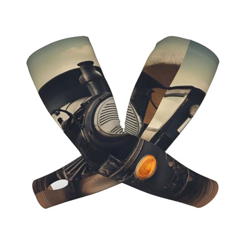 MyPiky Manicotti di raffreddamento con stampa locomotiva maniche di raffreddamento maniche da baseball maniche da sole per donne uomini giardino sport fattoria