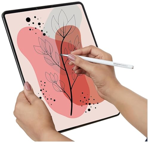 Image of Amazon Basics Capacitive Stylus Pen for iOS and Android Touchscreen Devices, Fine Point Disc Tip, Lightweight Metal Body with Magnetic Cover (White)