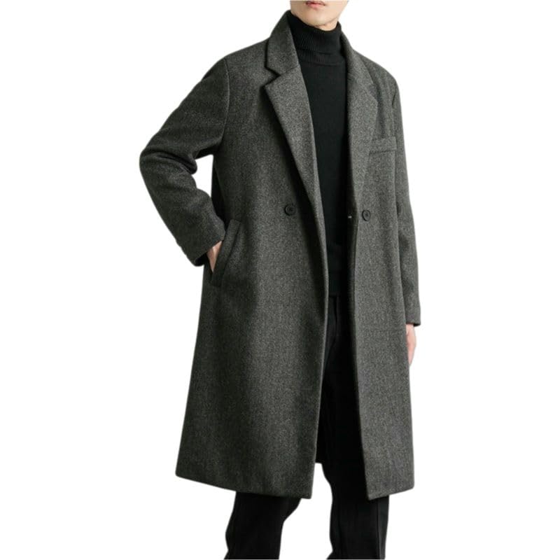 Manteau long homme style trench ample veste mi-longue saison