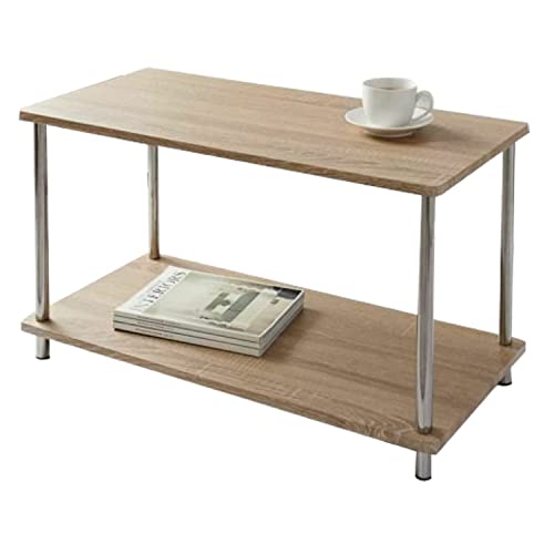 YORKSHIRE HOMEWARE Solid Oak Coffee Table | Occasional Wood Table | Tea Tables with Shelf | Wooden Storage Table | Indoor Decor Decorative Furniture | Wooden Side Table in Rectangular Shape