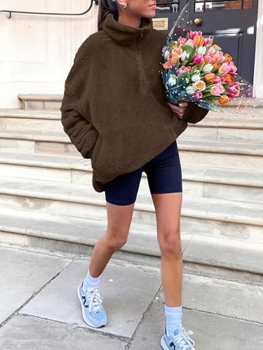 ANRABESS Sweatshirt for Women Zip Up Hoodies Cropped Pullover Fleece Hooded Sherpa Sweaters Tops 2025 Fall Winter Clothes4