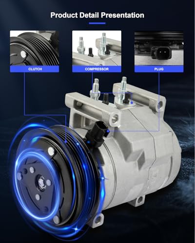 Image of ECCPP AC Compressor 2011-2015 Fit for Jeep Grand Cherokee 3.6L | 2011-2013 Fit for Chrysler 300 for Dodge Charger Challenger 3.6L AC Compressor with Clutch Rapid Cooling