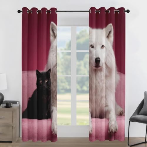 Rideau occultant courts chats et chiens rideaux isolant thermique 3D