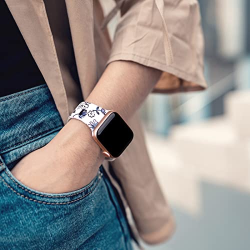 Image of ACESTAR Double Sided Band Compatible with Apple Watch Band 38mm 40mm 41mm /42mm(Series 11 10), Spider Web Cartoon Soft Silicone Replacement for iWatch Series 11 10 9 8 7 6 5 4 3 2 1 SE