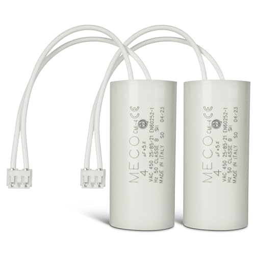 Lot de 2 Condensateurs 4 µF Spécial volet roulant BUBENDORFF à 2 fils + connecteur - GARANTIE 2 ans