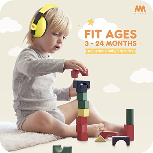 Image of mumba Baby Ear Protection Noise Cancelling Headphones for Babies and Toddlers Baby Earmuffs - Ages 3-24+ Months