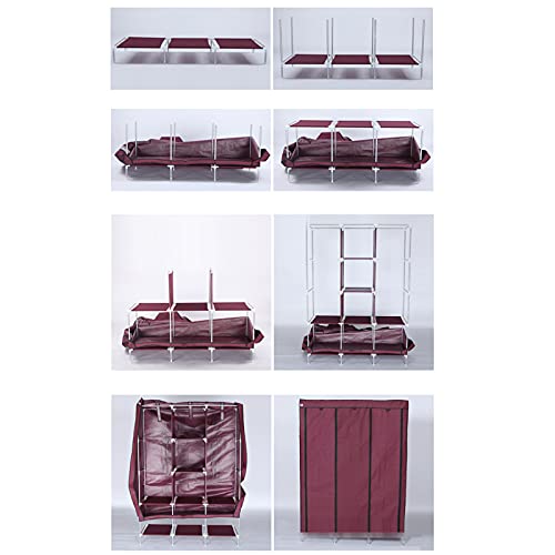Armoire textile ouverte pliable de 130x46x175 cm pour un rangement simple - 7
