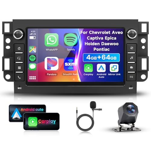4G 64G VECHTEL 7' Bluetooth-Autoradio für Chevrolet Aveo Captiva Epica Holden Daewoo Pontiac Carplay Android Auto,WiFi GPS,Mirror Link,RDS/FM Radio 2 Din mit AHD Rückfahrkamera