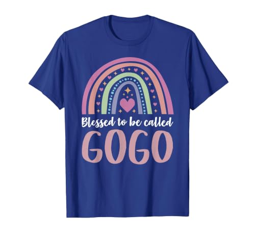 Gogo Tee Shirt for Grandma Women Mothers Day Blessed Gogo T-Shirt, Men, Royal Blue, 3X-Large