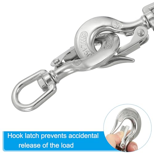 PATIKIL Gancho giratório de elevação 650 kg/0,65T de carga de trabalho, gancho deslizante de guindas