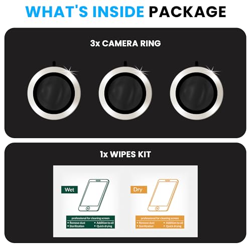 Image of ArmourPro Premium Camera Lens Protector Tempered Glass Compatible For iPhone 16 Pro Max and iPhone 16 Pro Tough HD Individual Aluminum Alloy Rings 9H Camera Cover , Scratch-Resistant,Camera Lens Protection| Titanium Grey