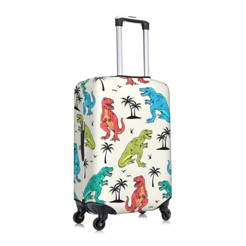 Travel Luggage Cover Spandex Suitcase Protector Bag,Colorful Dinosaur Double-Sided Printed Fits 18-32 Inch Luggage, Suitcase Sleeve For Kid And Adult,Medium3