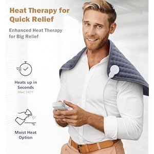 Heating Pad for Back, Neck, Shoulder Pain & Cramps Relief, Electric Heating Pad with 6 Heat Settings, Auto-Off, Moist Dry Heat Options, Gifts for Men Dad Him Heating Pad for Back Neck Shoulder Pain Cramps Relief Electric Heating Pad with 6 Heat Settings Auto Off Moist Dry Heat Options Gifts for Men Dad Him