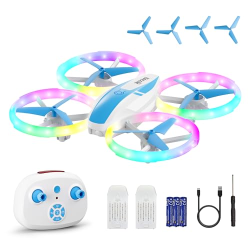 Dacene Drone per Bambini con 5 Modalità di Luci LED, Mini Droni Telecomandati RC Quadricottero per Principianti,...