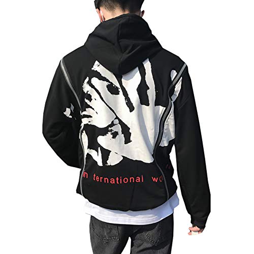 Sweat à Capuche pour Homme Sweat-Shirt Funny Clown Print Funny Street (XXL, Noir) Cover