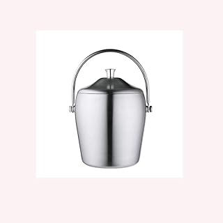NA più Fresco Argento Ice Bucket - Doppio Isolamento Barrel 2 Litri, Secchio Champagne, Frigo for Vino, la Bottiglia del Governo, con Coperchio (Color : -, Size : -)