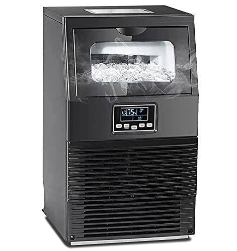 SMETA Nugget Bar Ice Maker Machine Countertop Crushed Ice Cream Maker Commercial, Clear Ice Machine 66 Lbs/24H, 8 Lbs Storage Capacity, Ice Maker for Home/Office/Bar/Restaurant (Black)