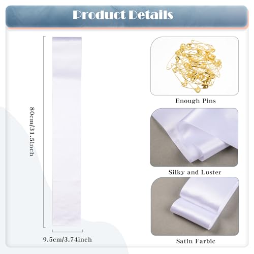 Image of MixTeach 36 Pack Blank Satin Sash Plain Sashes DIY Personalized Senior Sashes for Pageants Moms Brides Graduation Wedding